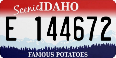 ID license plate E144672