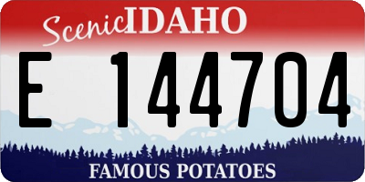 ID license plate E144704