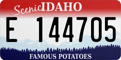 ID license plate E144705