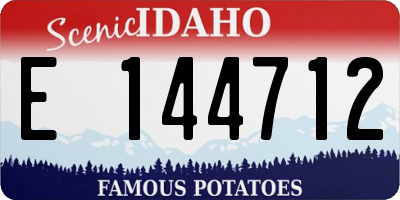 ID license plate E144712