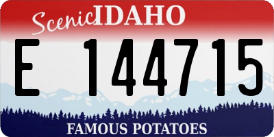 ID license plate E144715