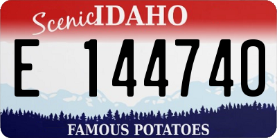 ID license plate E144740