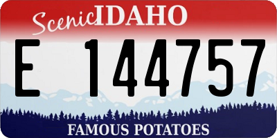 ID license plate E144757