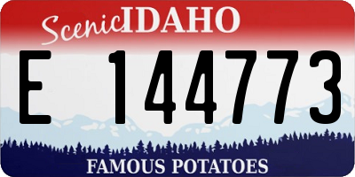 ID license plate E144773