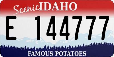 ID license plate E144777