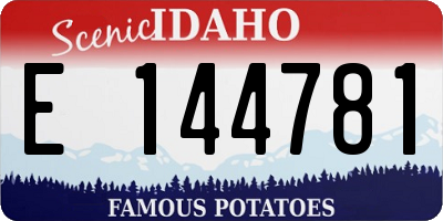 ID license plate E144781