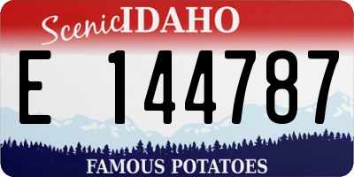ID license plate E144787