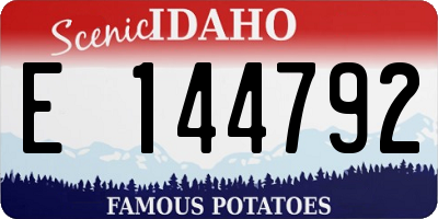 ID license plate E144792