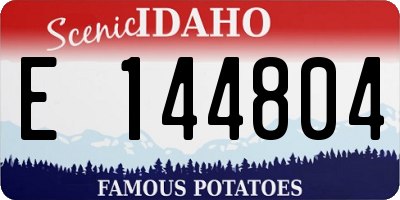 ID license plate E144804