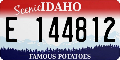 ID license plate E144812