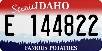 ID license plate E144822