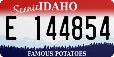 ID license plate E144854