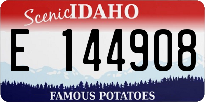 ID license plate E144908