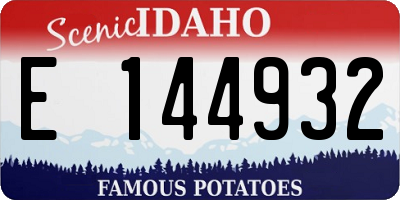 ID license plate E144932