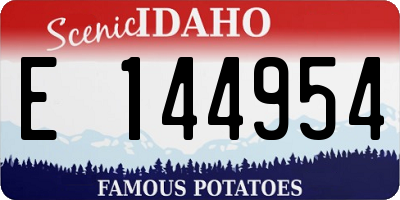 ID license plate E144954