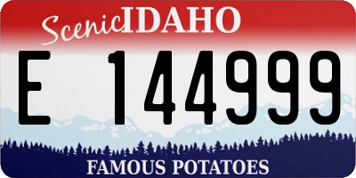 ID license plate E144999