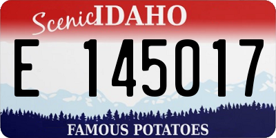 ID license plate E145017