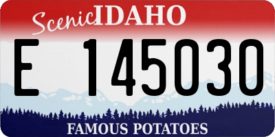 ID license plate E145030
