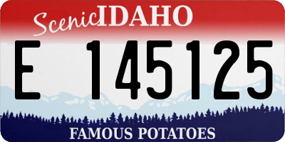 ID license plate E145125