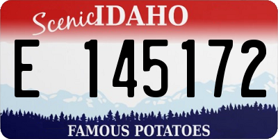 ID license plate E145172