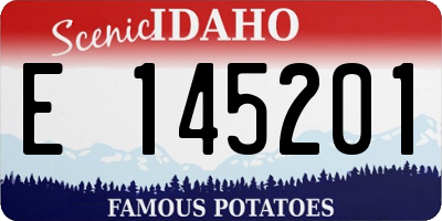 ID license plate E145201