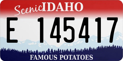 ID license plate E145417