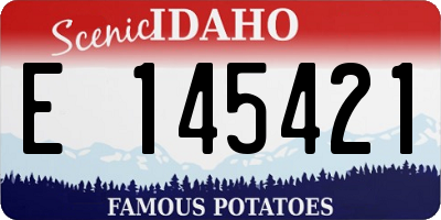 ID license plate E145421