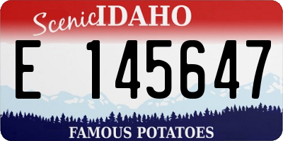 ID license plate E145647