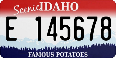 ID license plate E145678