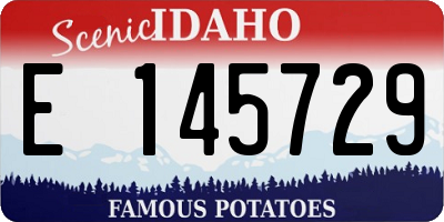 ID license plate E145729