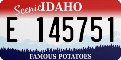 ID license plate E145751