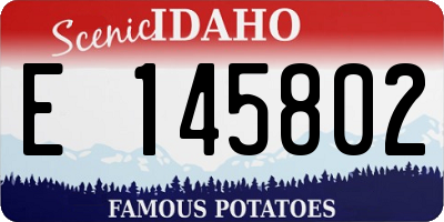 ID license plate E145802