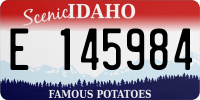 ID license plate E145984