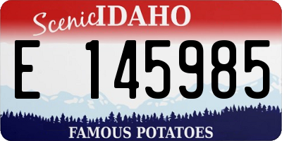 ID license plate E145985