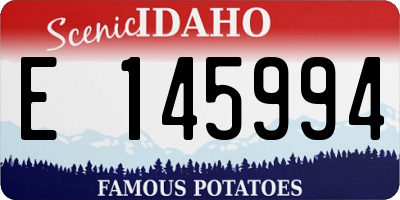 ID license plate E145994