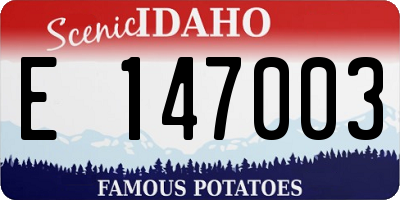 ID license plate E147003