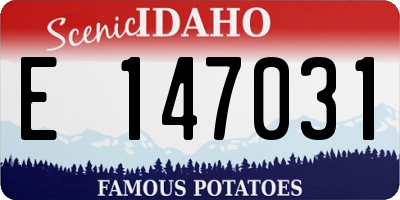 ID license plate E147031
