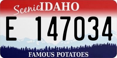 ID license plate E147034