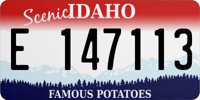 ID license plate E147113