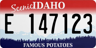 ID license plate E147123