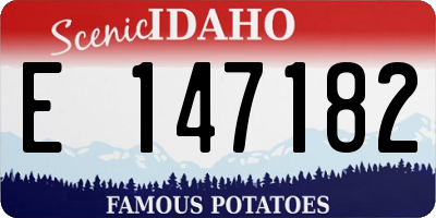 ID license plate E147182