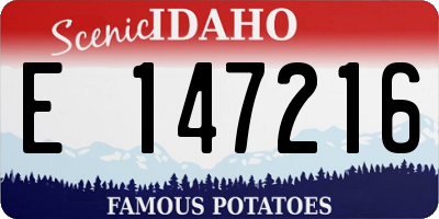 ID license plate E147216