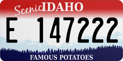 ID license plate E147222