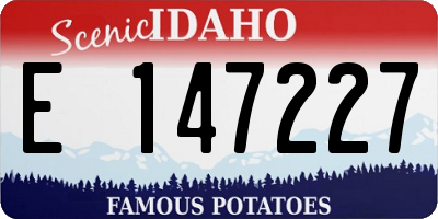 ID license plate E147227