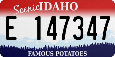 ID license plate E147347