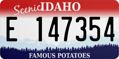 ID license plate E147354