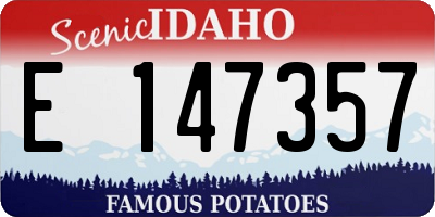 ID license plate E147357