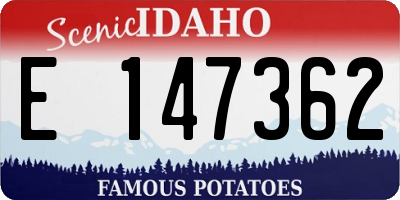 ID license plate E147362
