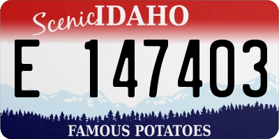 ID license plate E147403