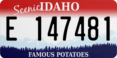 ID license plate E147481